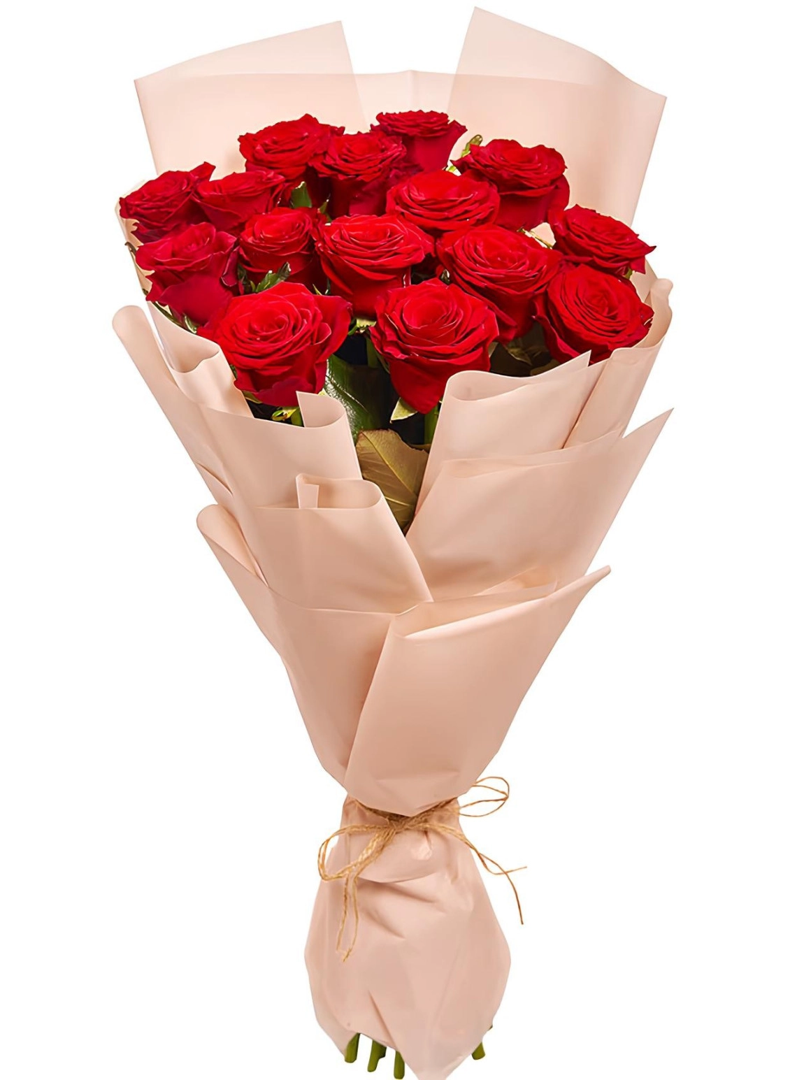 15 Adet Gül Buketi Pembe Kağıtta