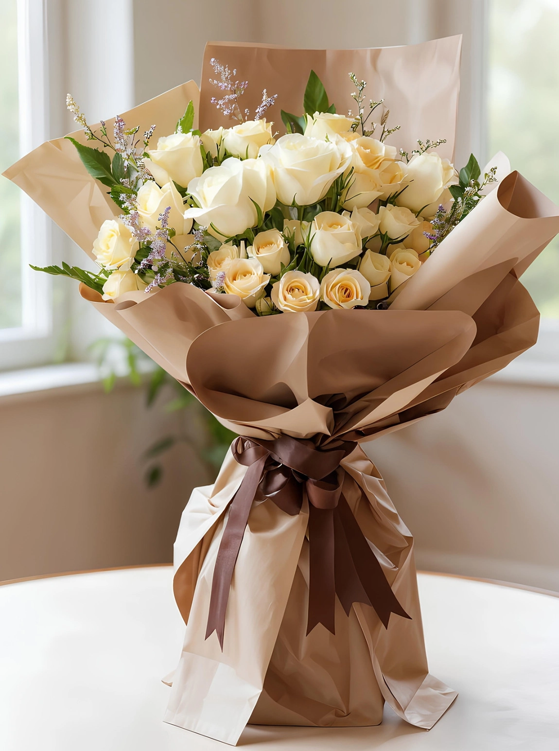 25 Tane Beyaz Gül Buketi