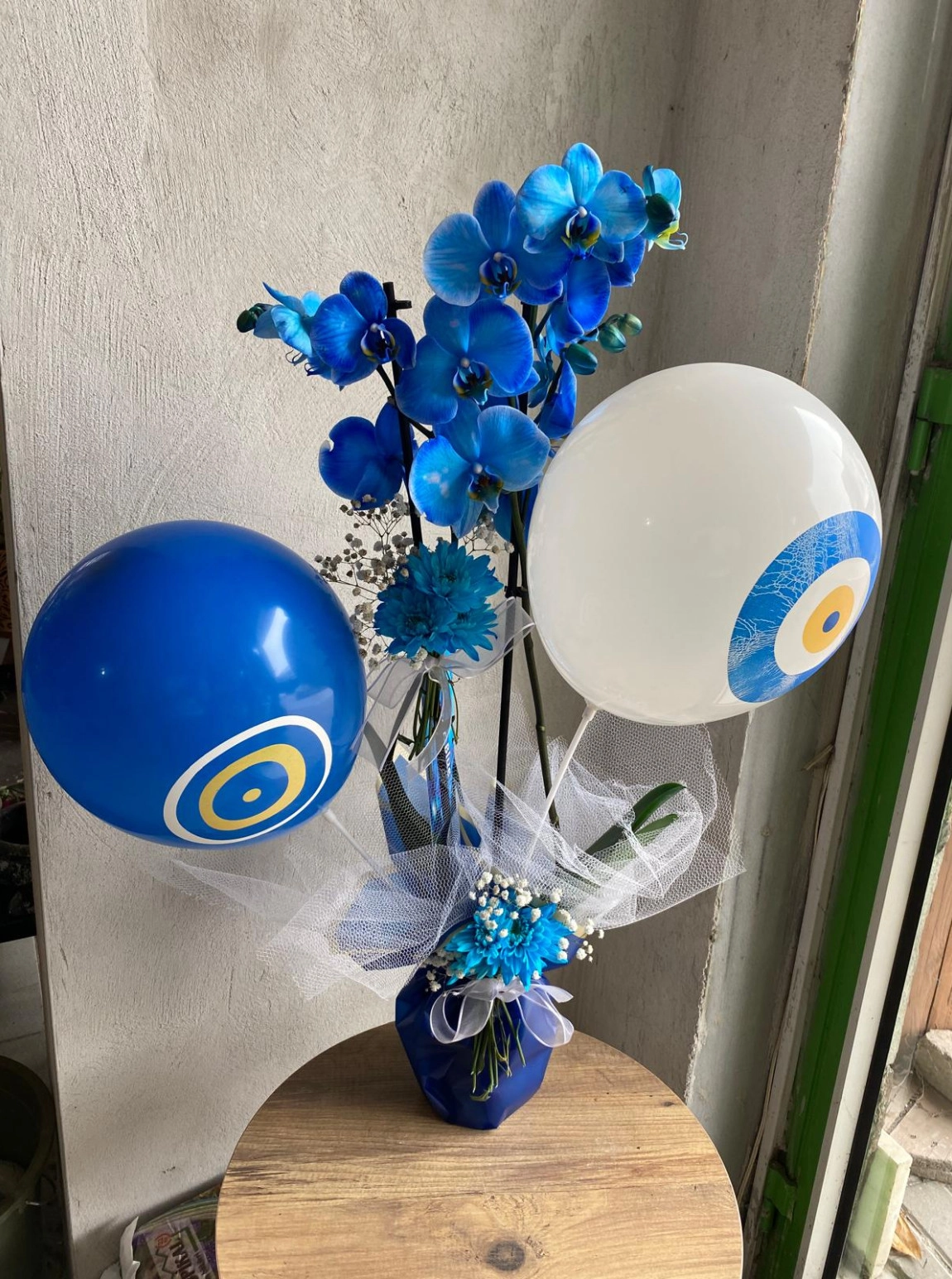 Erkek Bebek Için Çift Dal Mavi Orkide