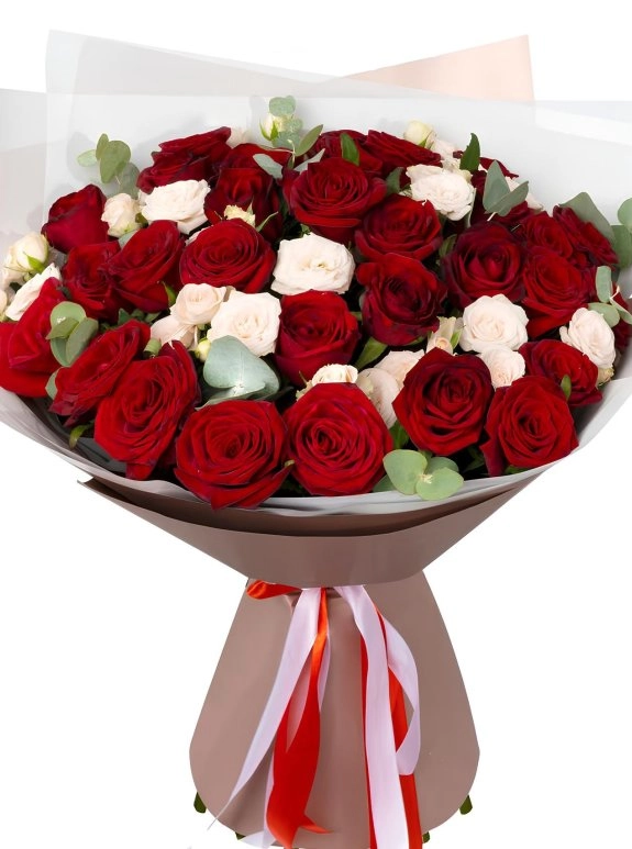 29 Kırmızı Gül Ve 12 Beyaz Gül Buketi