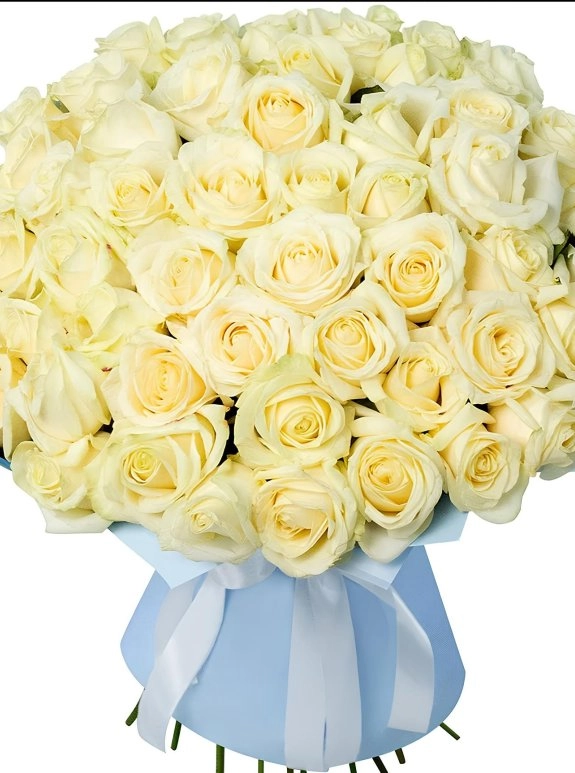 51 Adet Krem Gül Buketi