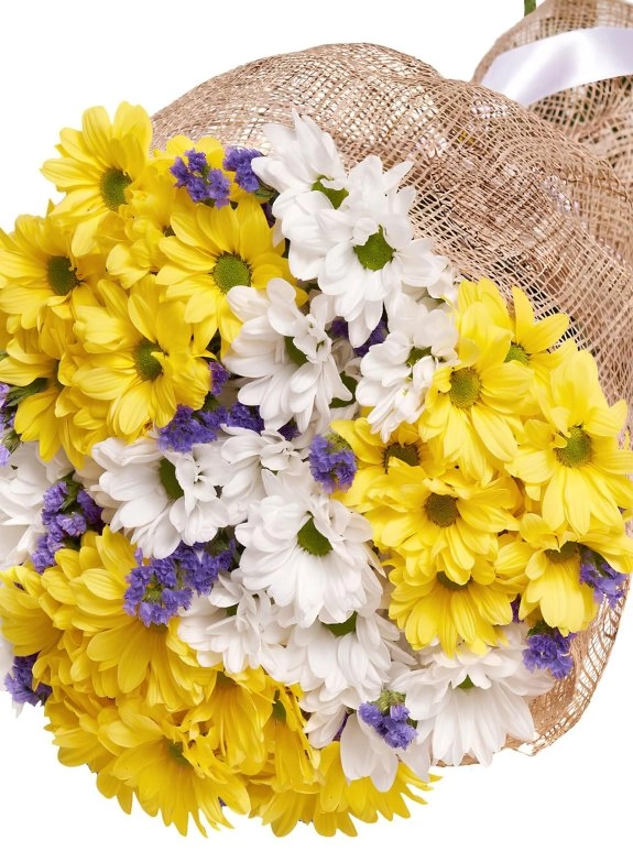 Sarı ve Beyaz Papatya Buketi